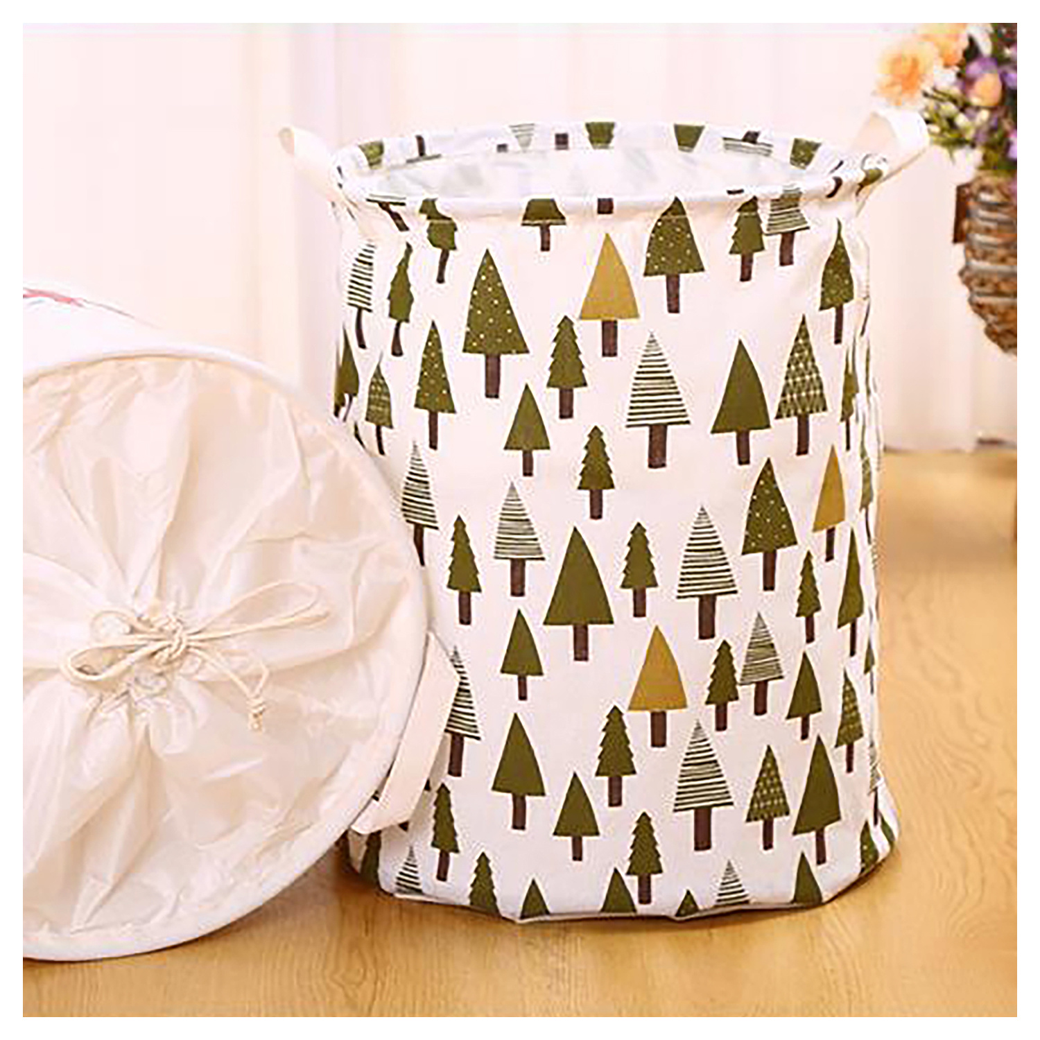 圆桶可折叠杂物衣服收纳袋