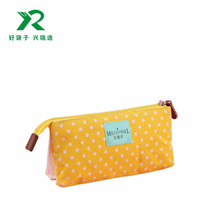 简约创意帆布笔袋韩国小清新学生拉链铅笔袋大容量文具袋